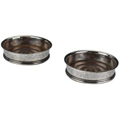 Pair of 1800 English Sterling Silver Wine Coasters by William Sumner I of London