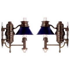 Pair of 1800s Dayton Railroad Dining Car Sconces