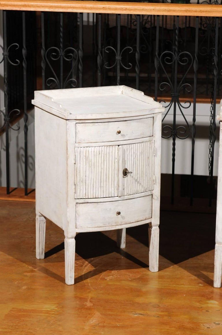 Pair of 1820 Swedish Gustavian Painted Bedside Tables with