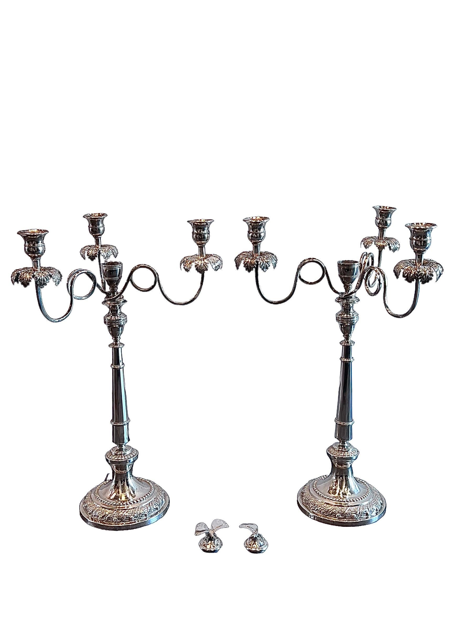 Pair of 1820s Italian Touring Sterling Silver Candelabras For Sale 6