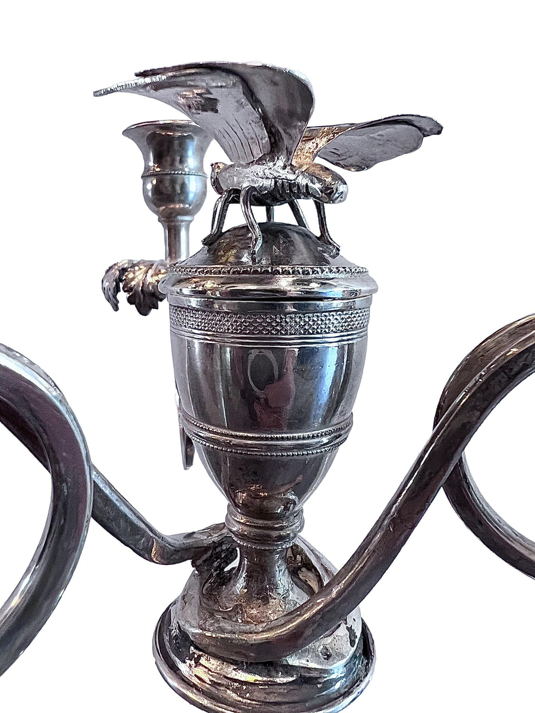 Pair of 1820s Italian Touring Sterling Silver Candelabras For Sale 11