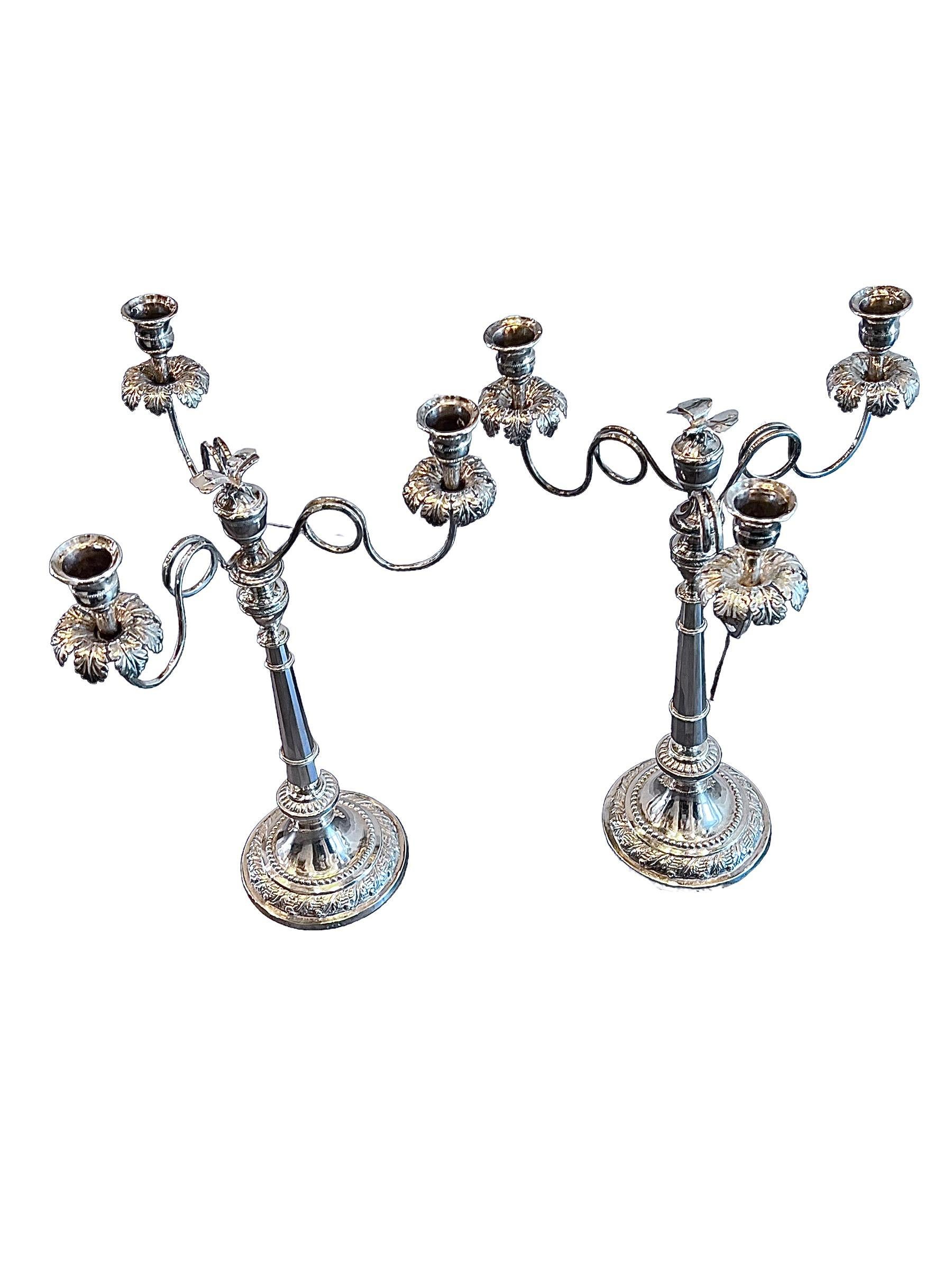 Exquisite Pair of 1820s Italian Touring (Grand Tour) Sterling Silver Candelabras

Crafted by skilled artisans, these magnificent candelabras hailing from 1820s Italy are a testament to the artistry of their era. Meticulously handcrafted and