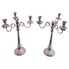 Pair of 1820s Italian Touring Sterling Silver Candelabras