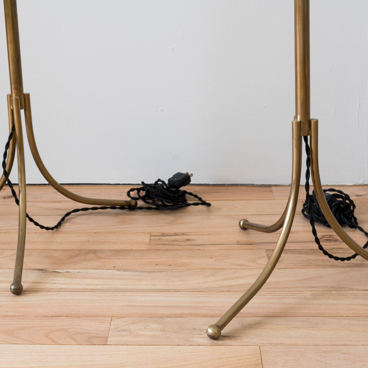 Scandinavian Modern Pair of 1842 Brass Floor Lamps Designed by Josef Frank for Svenskt Tenn