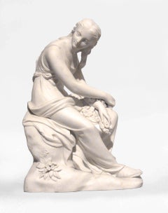 Paar viktorianische weiße Parian-Frauenfiguren