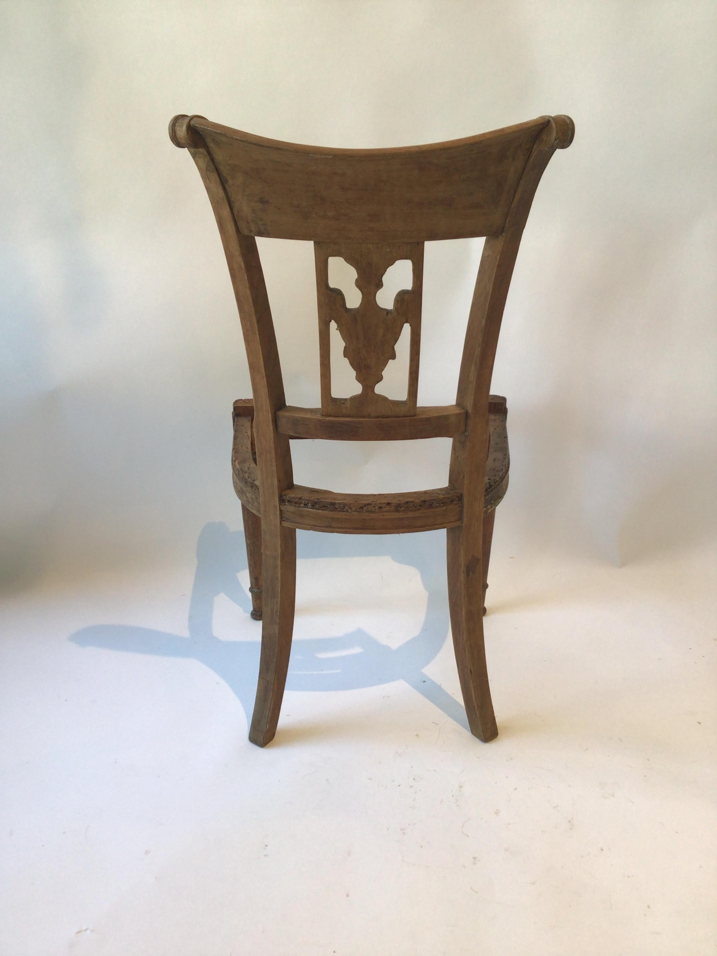 Pair of 1850s French Empire Wood Side Chairs For Sale 2