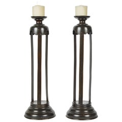 Pair of 1860s Japanese Edo Candlesticks
