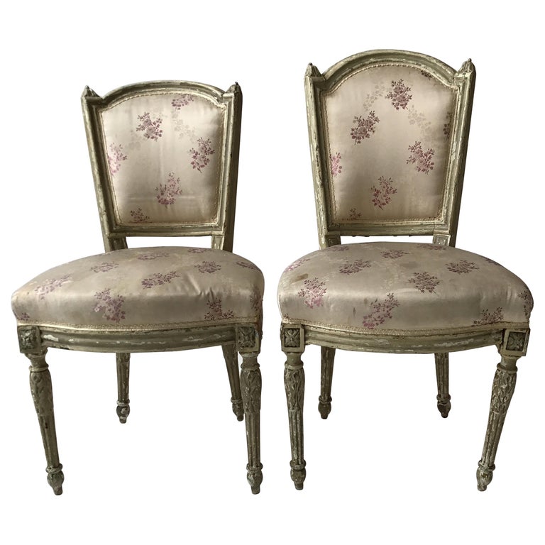 Pair of 1870s French Louis XVI Side Chairs For Sale at 1stDibs