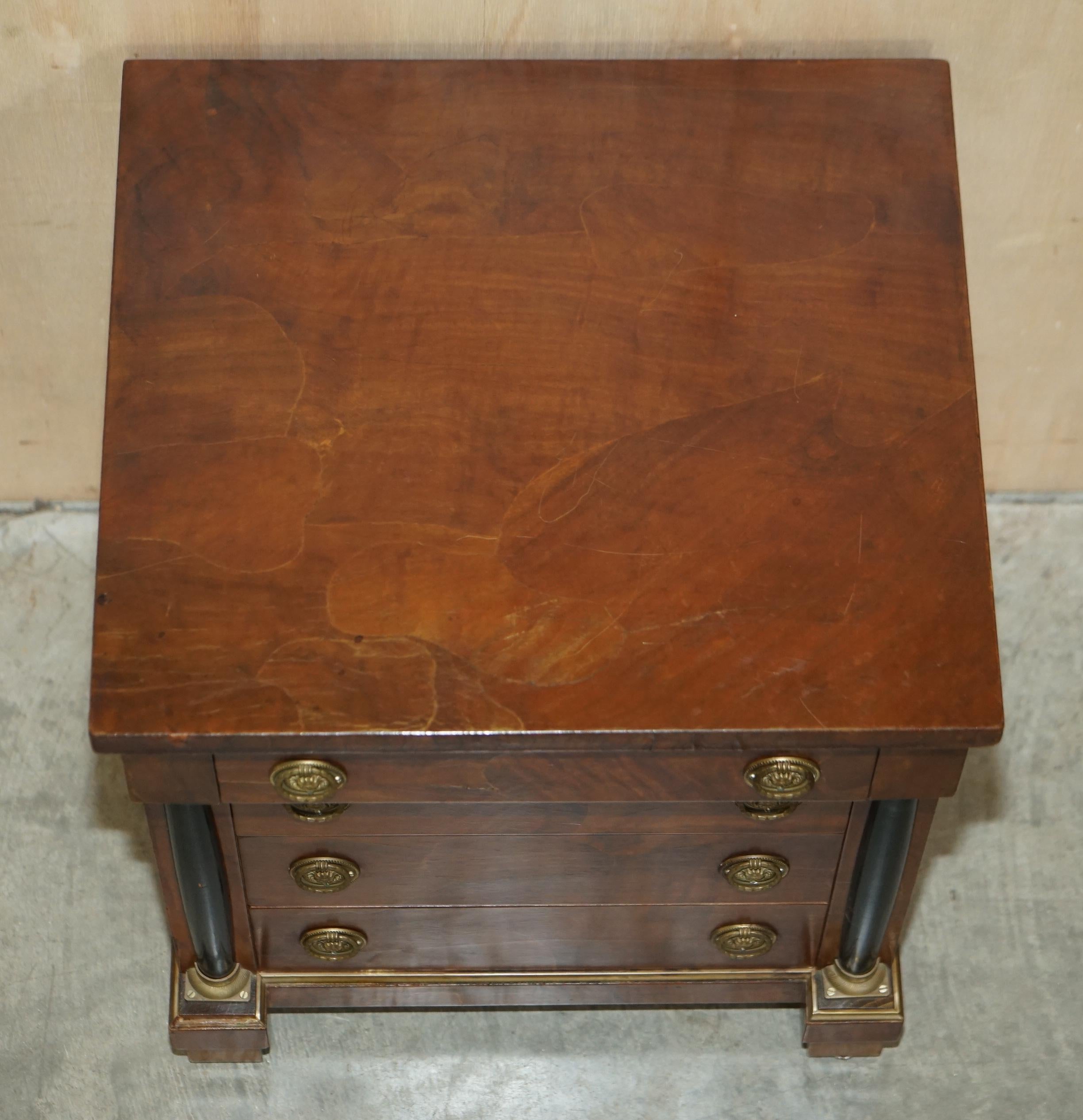 Pair of 1880 Biedermeier Burl Walnut Nightstands Bedside Table Sized Drawers 13