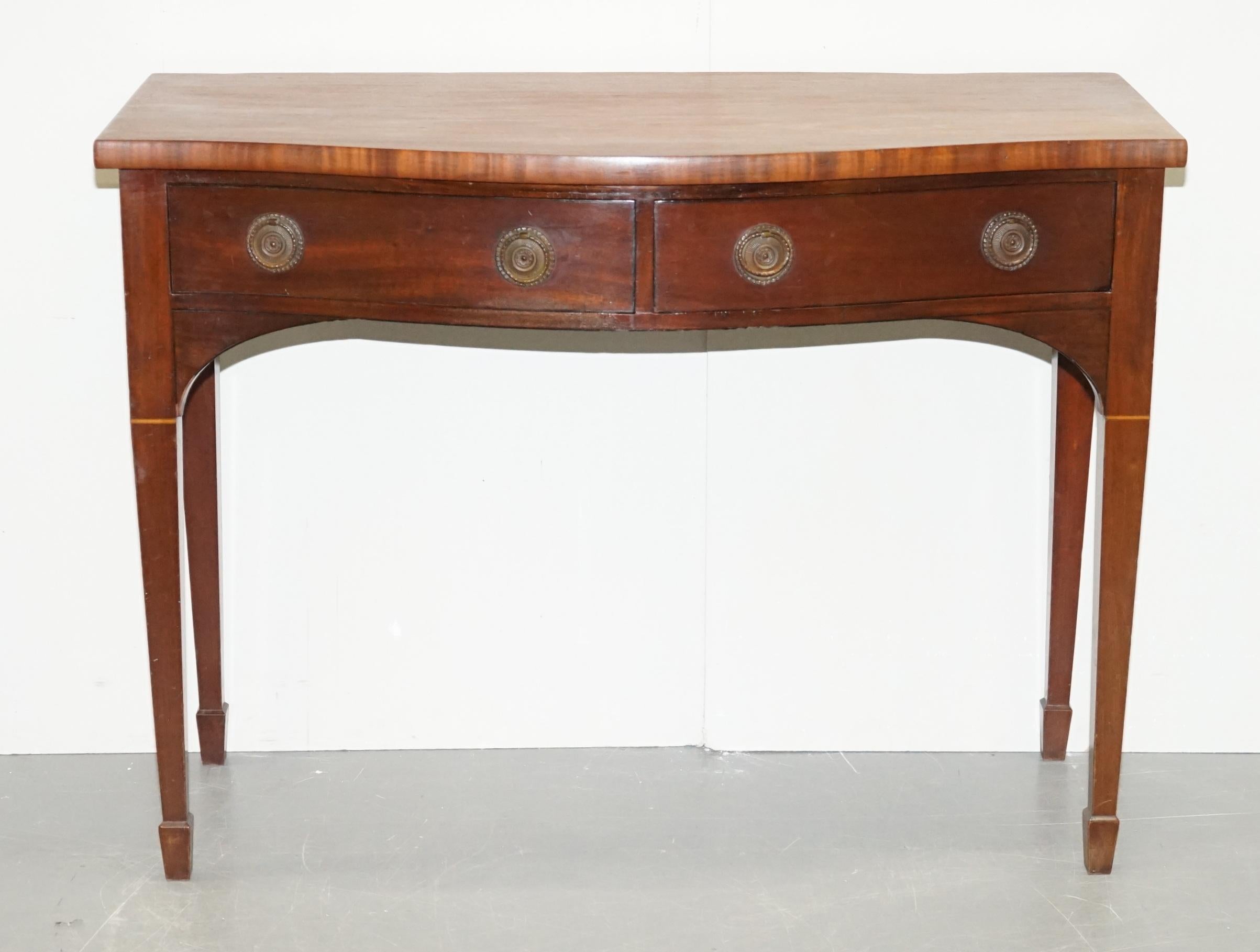 High Victorian Pair of 1880 Howard & Son's Victorian Hardwood Console Tables with Twin Drawers
