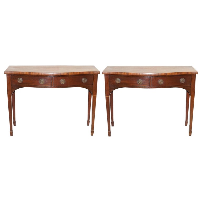 Pair of 1880 Howard and Son's Victorian Hardwood Console Tables with