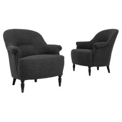 Pair Of 1880s French Napoleon III Upholstered Armchairs
