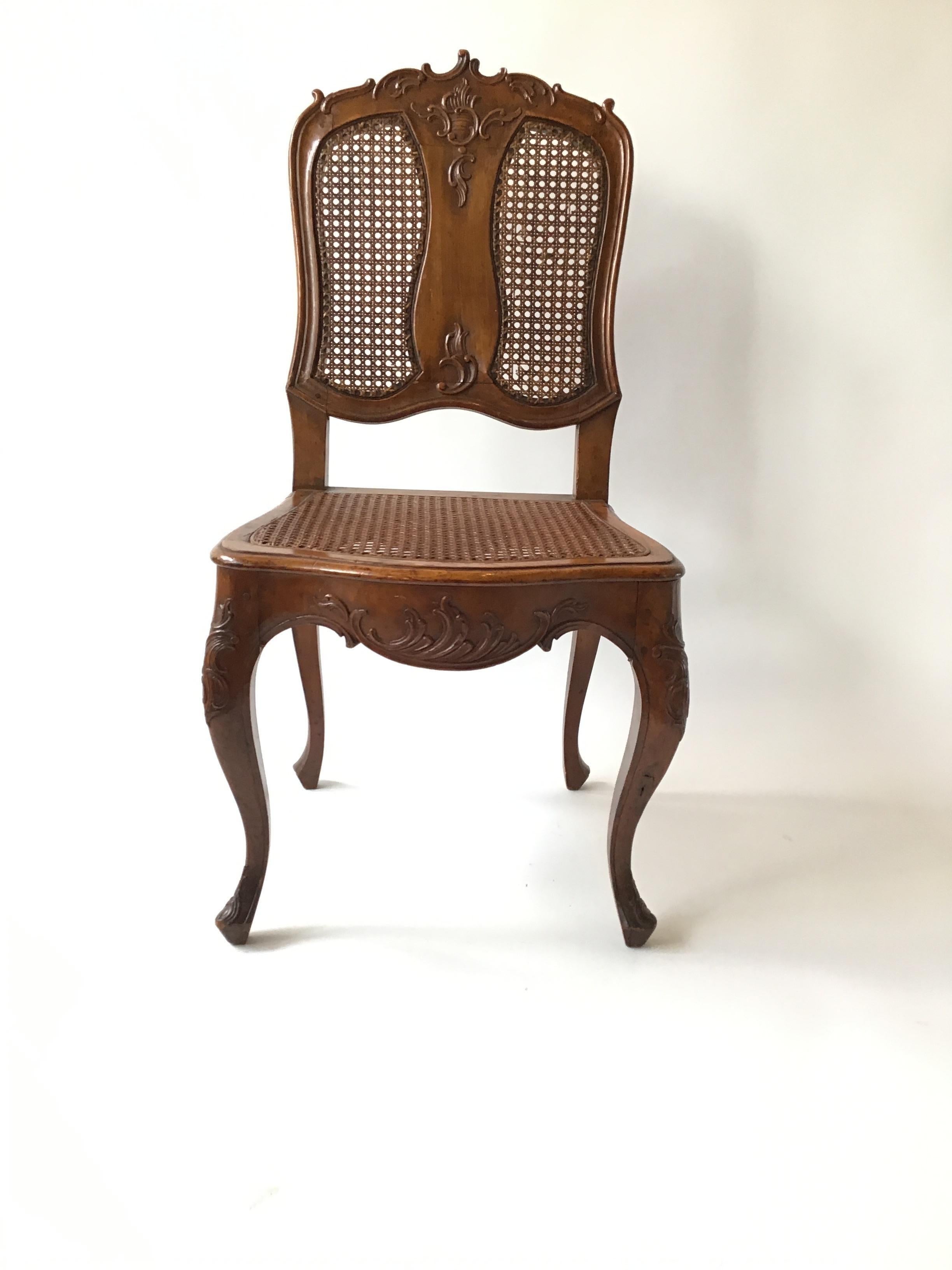 Pair of 1880s French Provincial Hand Carved Side Chairs In Good Condition For Sale In Tarrytown, NY