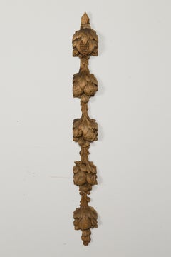 Pair of 1880s Italian Carved Wooden Wall Carvings Depicting Pomegranates
