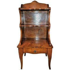 Pair of 18C Country French Cherrywood Open Shelved Side Tables