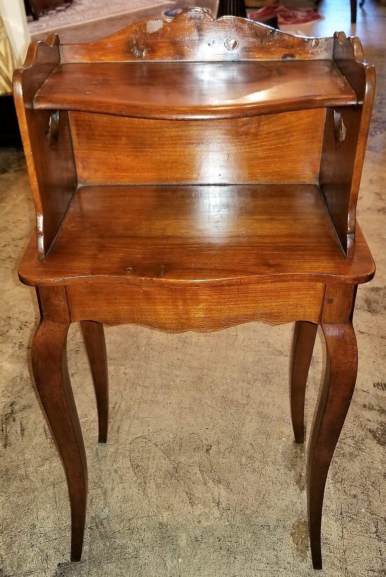 Pair of 18C Country French Cherrywood Open Shelved Side Tables For Sale 3