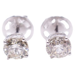 Paar Ohrringe aus 18 Karat Weißgold mit 2,12 Karat Diamanten, Paar