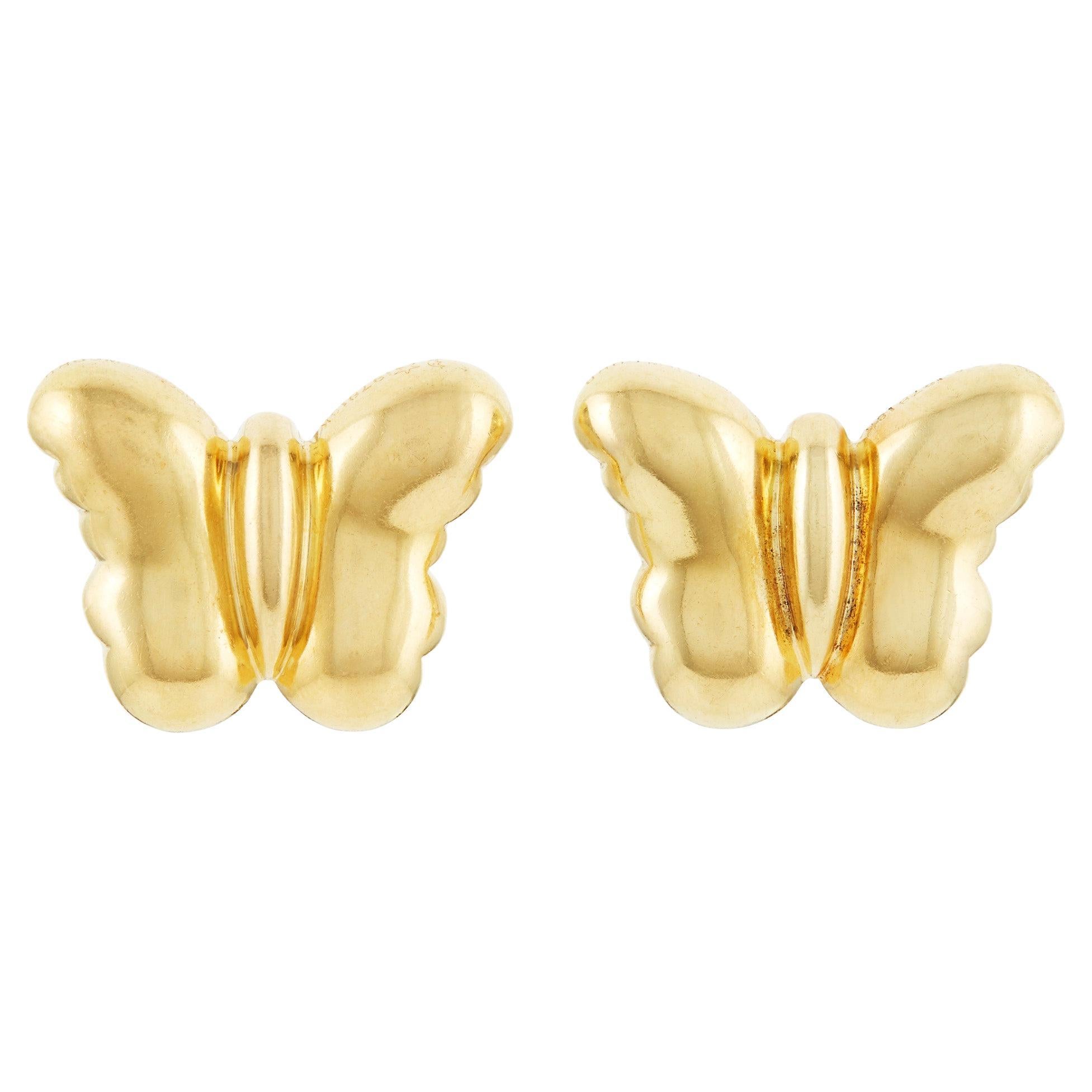 Kieselstein-Cord 18k Gelbgold Schmetterling Ohr Clips 1978