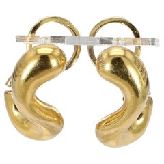 Pair of 18k Yellow Gold "S" Shaped Earrings