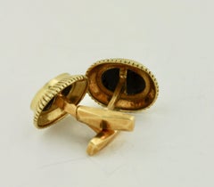 Paar Manschettenknöpfe aus 18 Karat Gold und Onyx, Emis