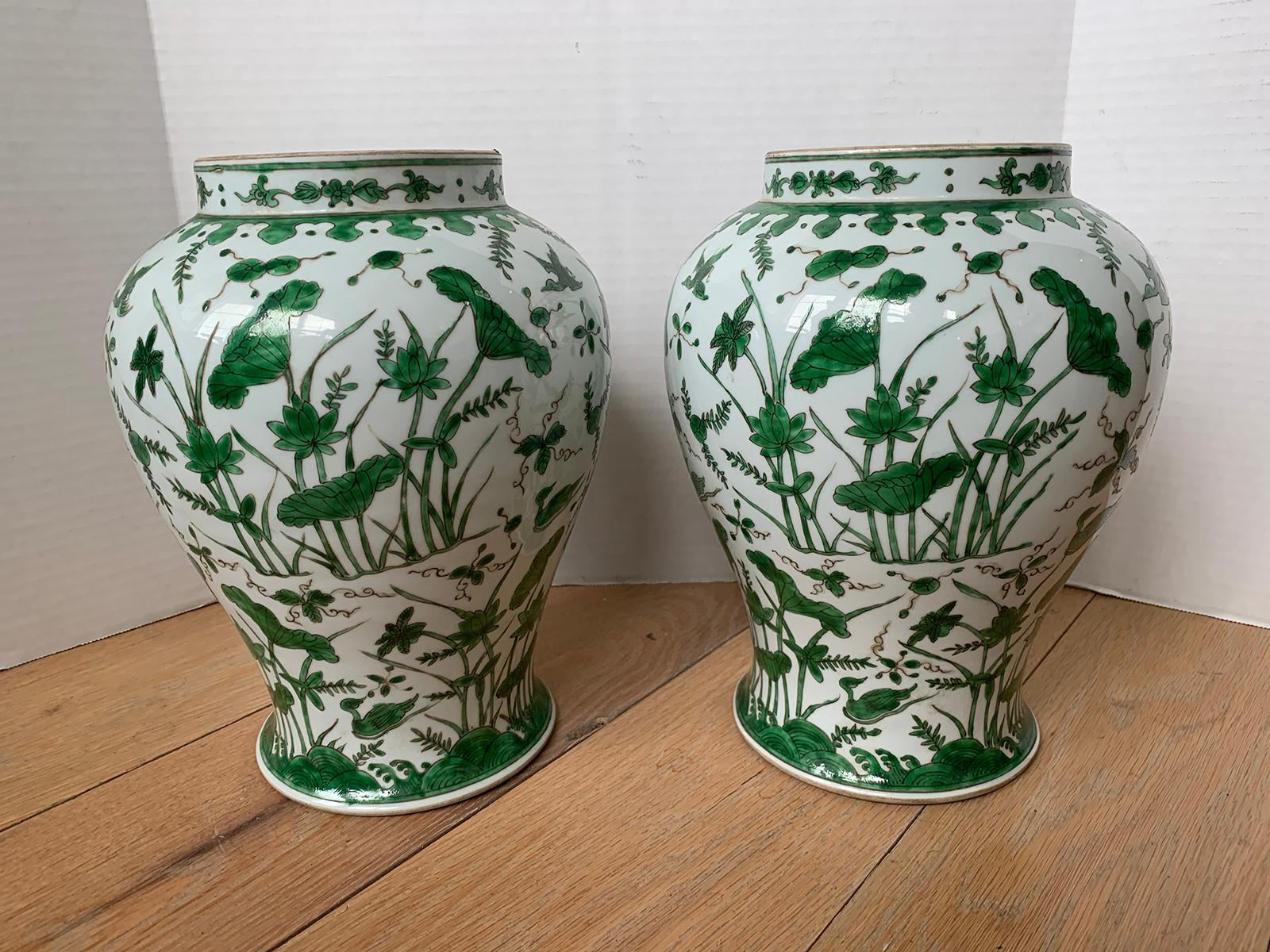 green and white porcelain