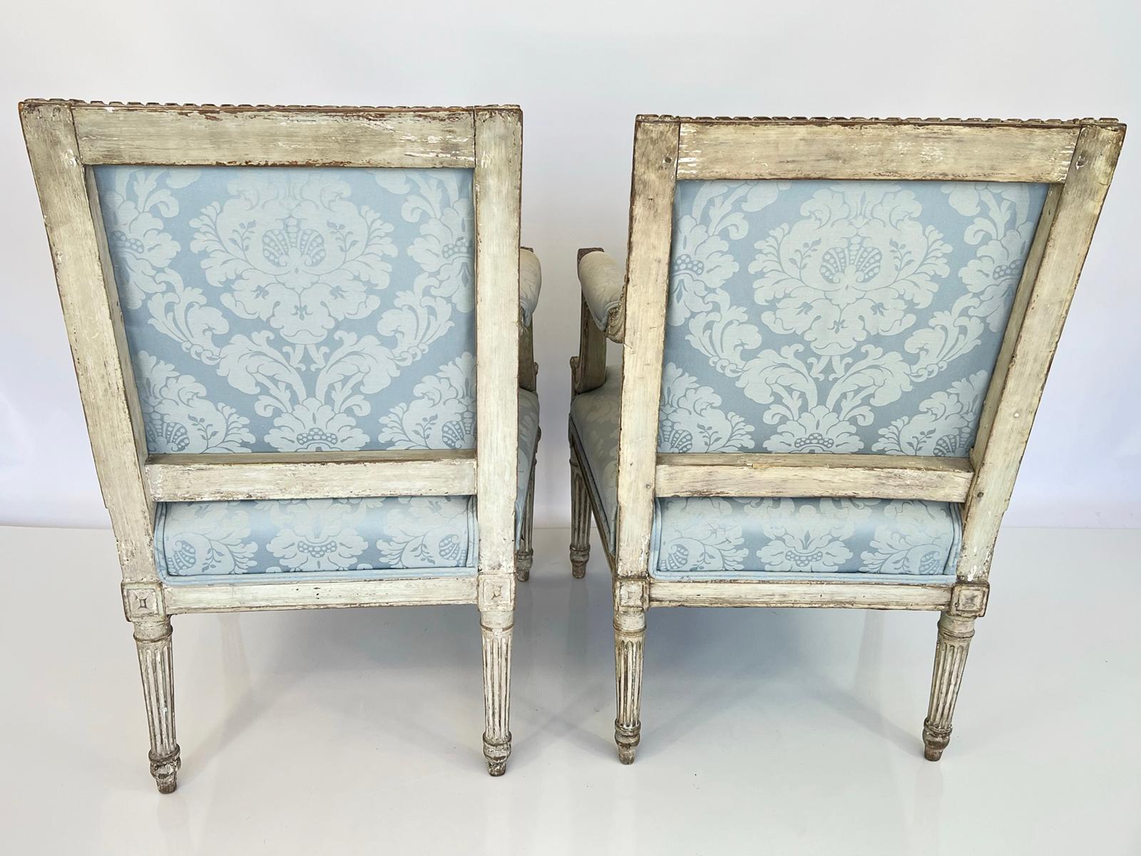 Hand-Carved Pair of 18th/19th Century French Carved Fauteuils