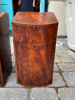 Pair of 18th-19th Century George III Regency Inlaid Burl Walnut Knife Boxes