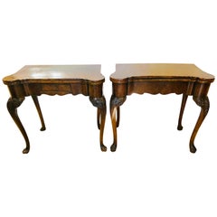 Pair of 18th-19th Century Georgian Compatible Card / Game or Flip Top Tables