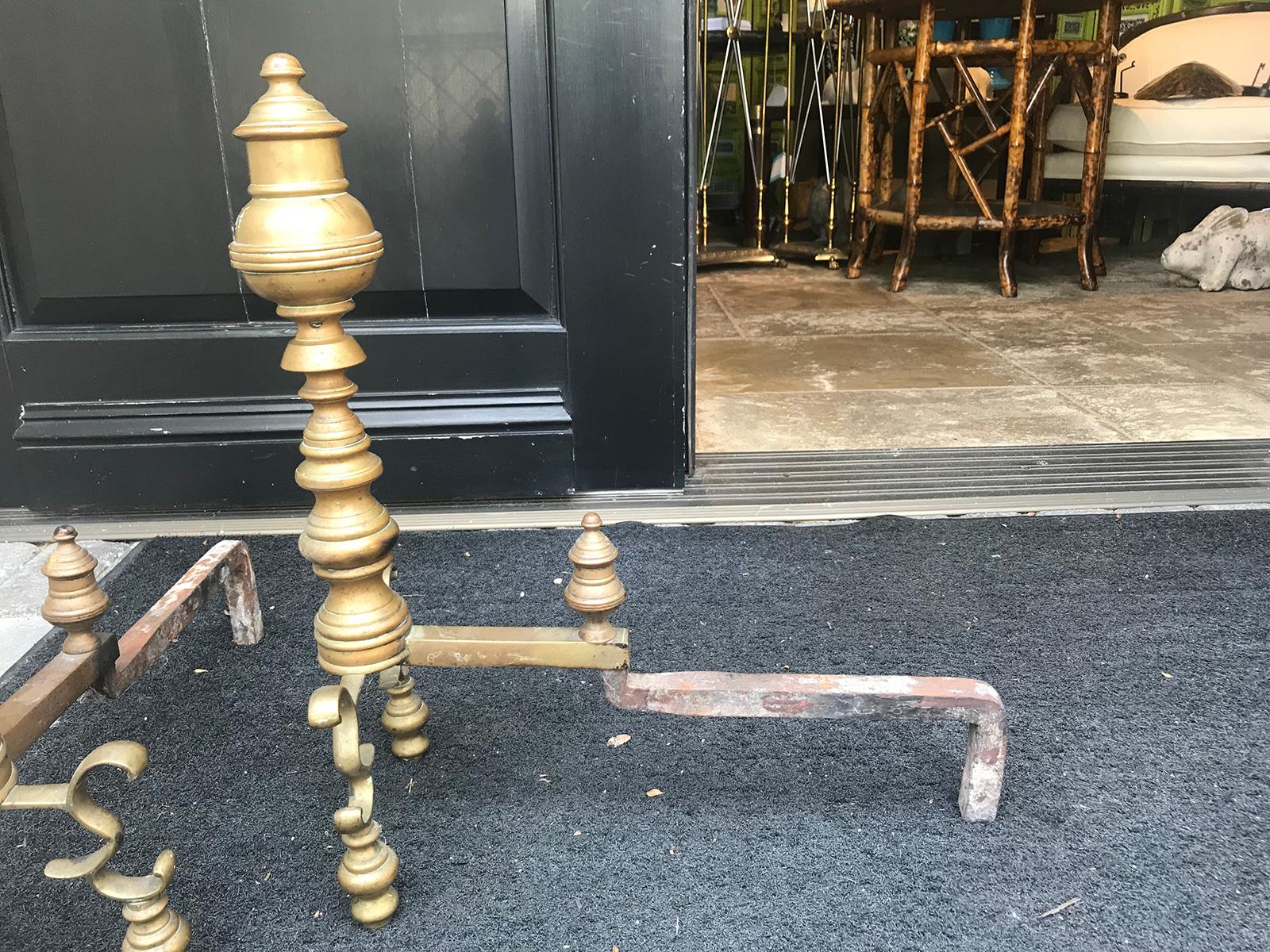 Pair of 18th-19th Century Georgian Style Andirons For Sale 3