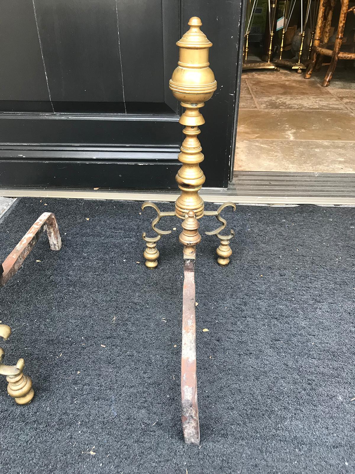 Pair of 18th-19th Century Georgian Style Andirons For Sale 4