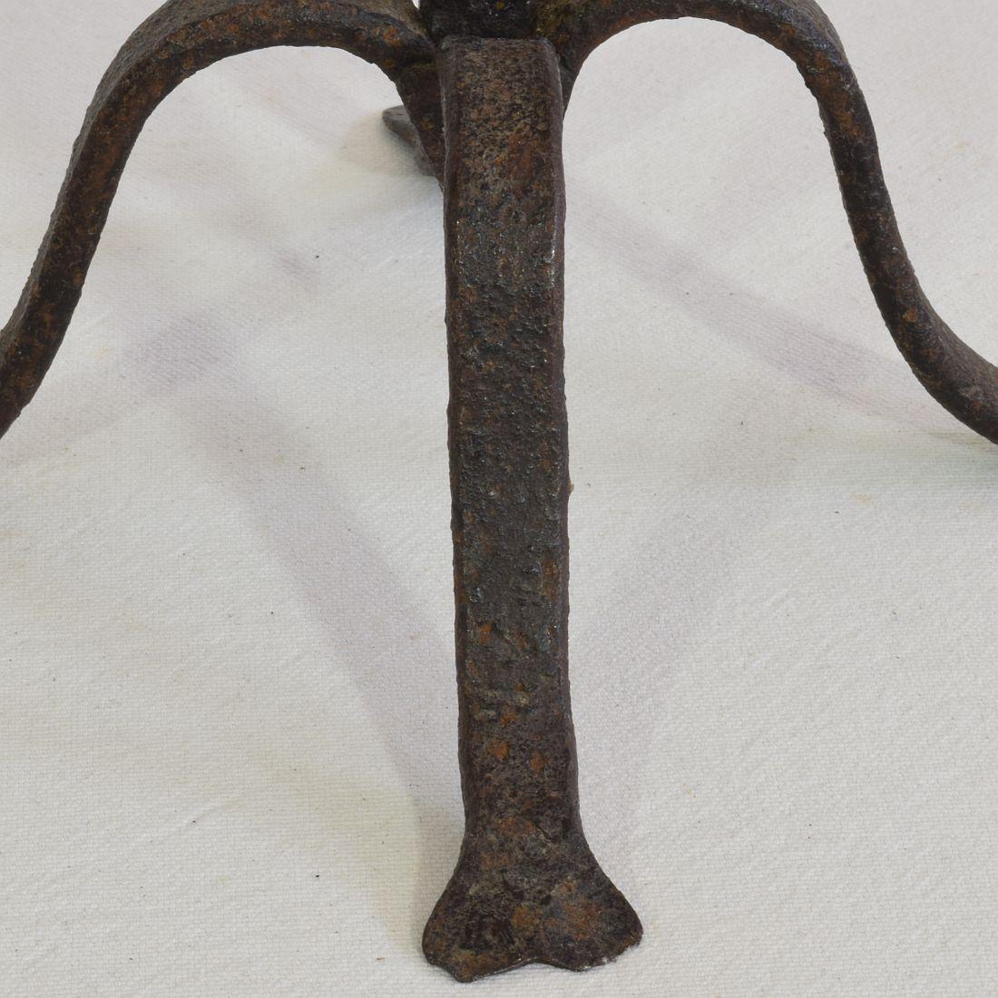 Pair of 18th-19th Century Hand-Forged Iron Candleholders 6