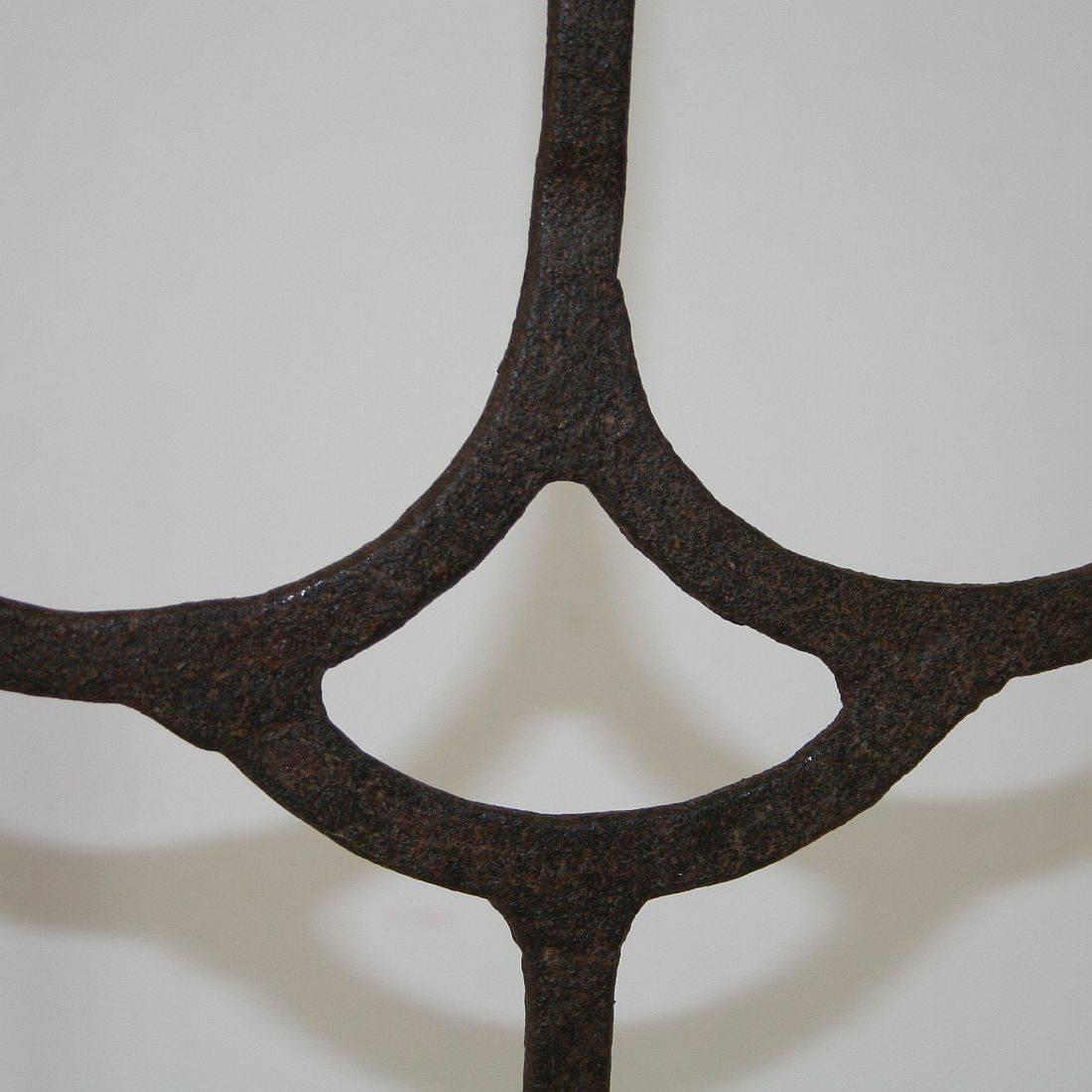 Wrought Iron Pair of 18th-19th Century Hand-Forged Iron Candleholders