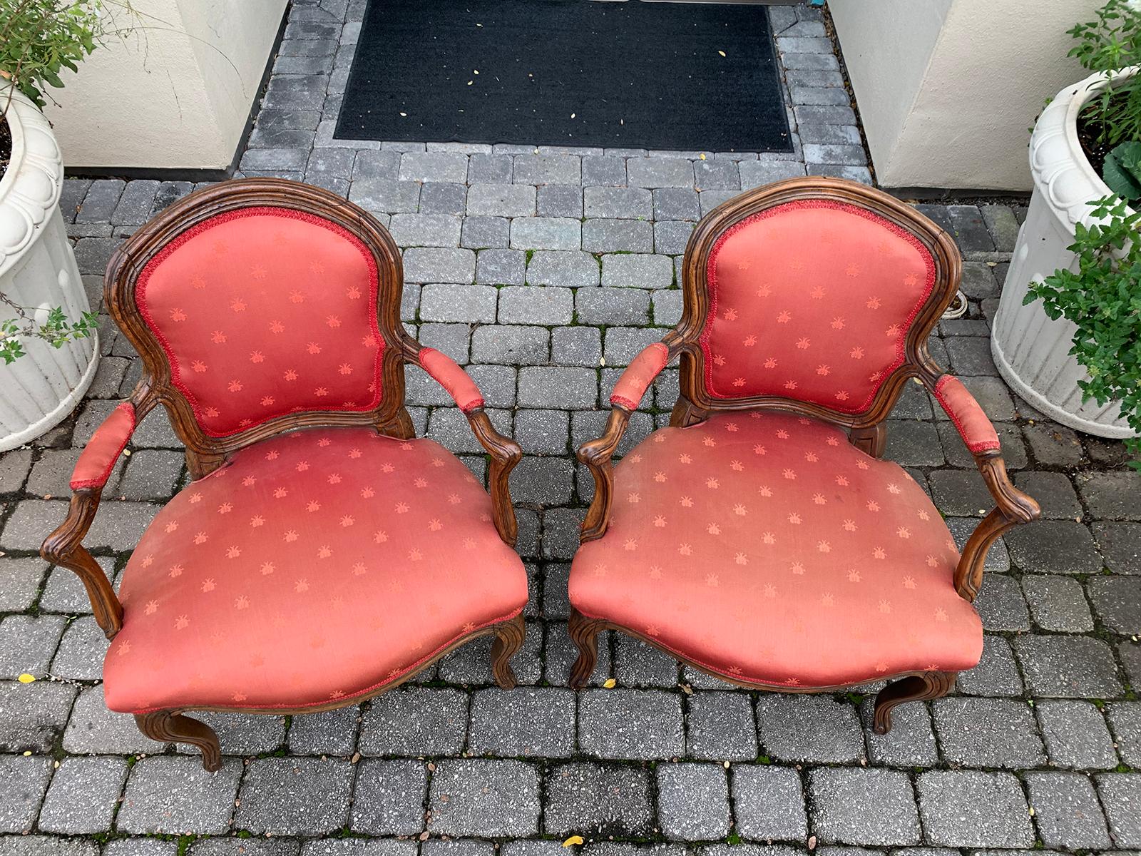 Pair of 18th-19th Century Italian Armchairs For Sale 15