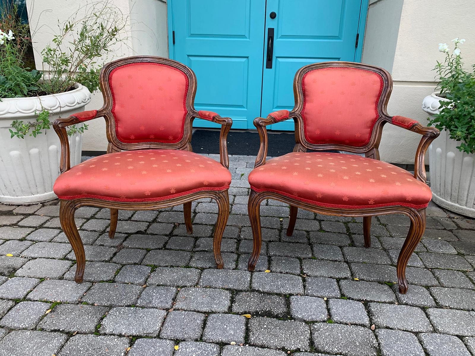Pair of 18th-19th Century Italian Armchairs For Sale 2