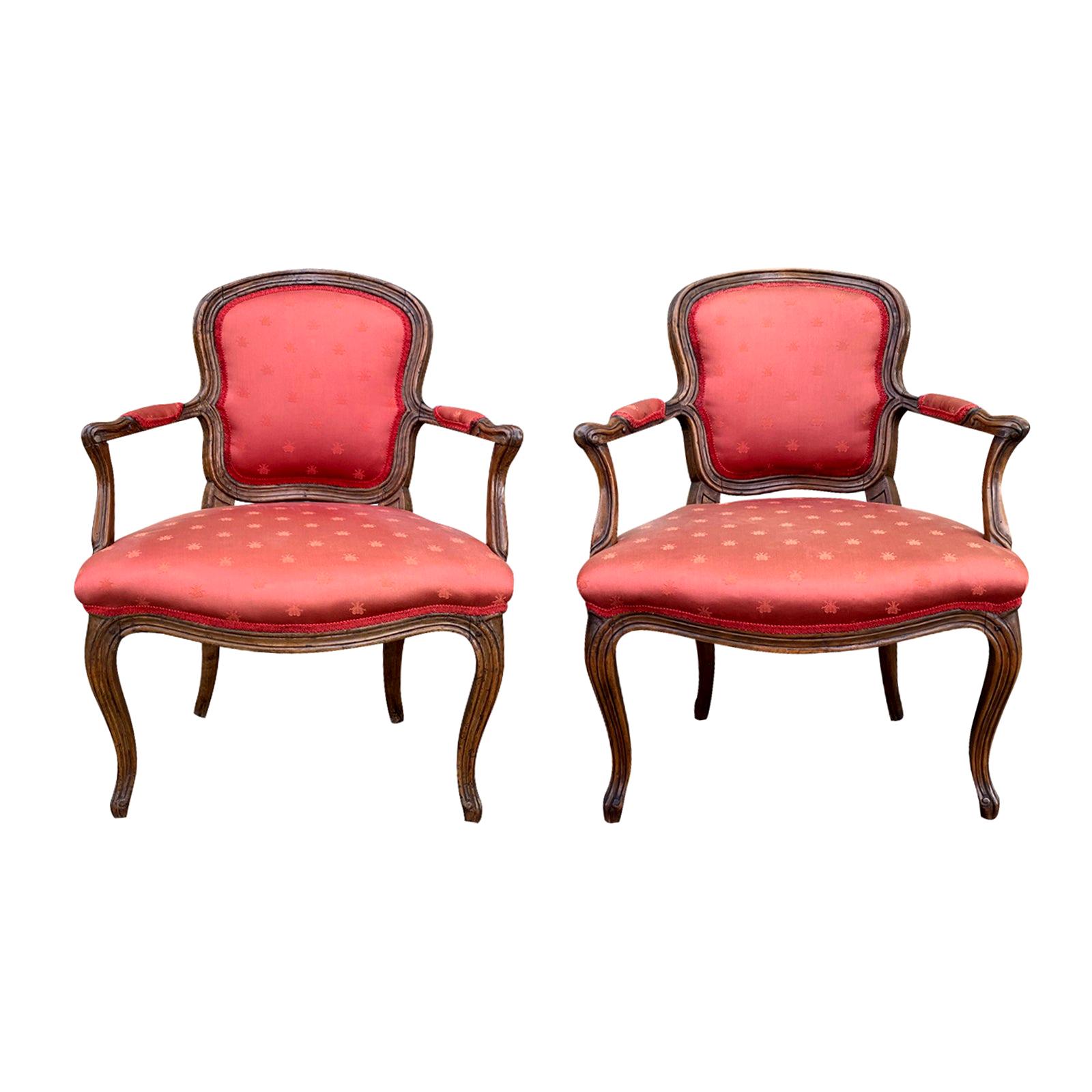 Pair of 18th-19th Century Italian Armchairs For Sale