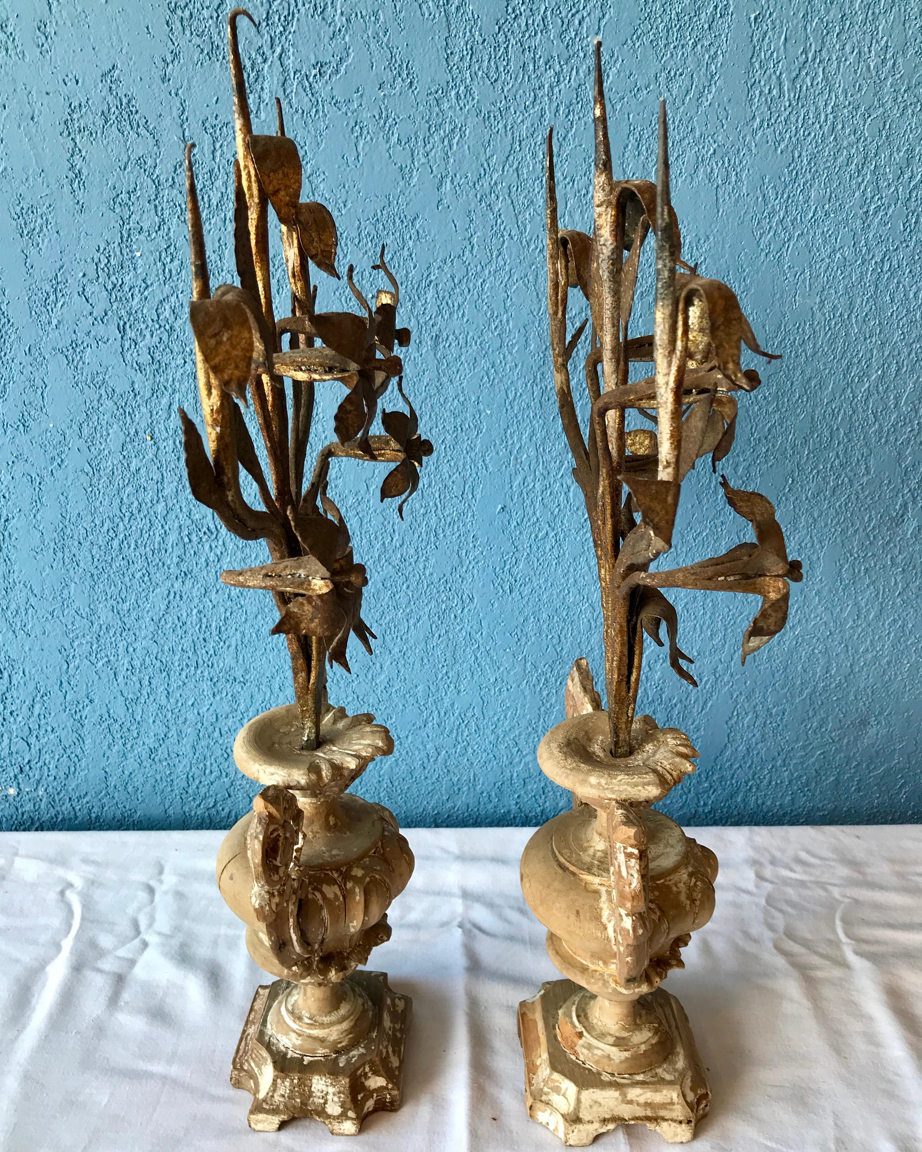 Pair of 18th-19th Century Italian Prickets 5