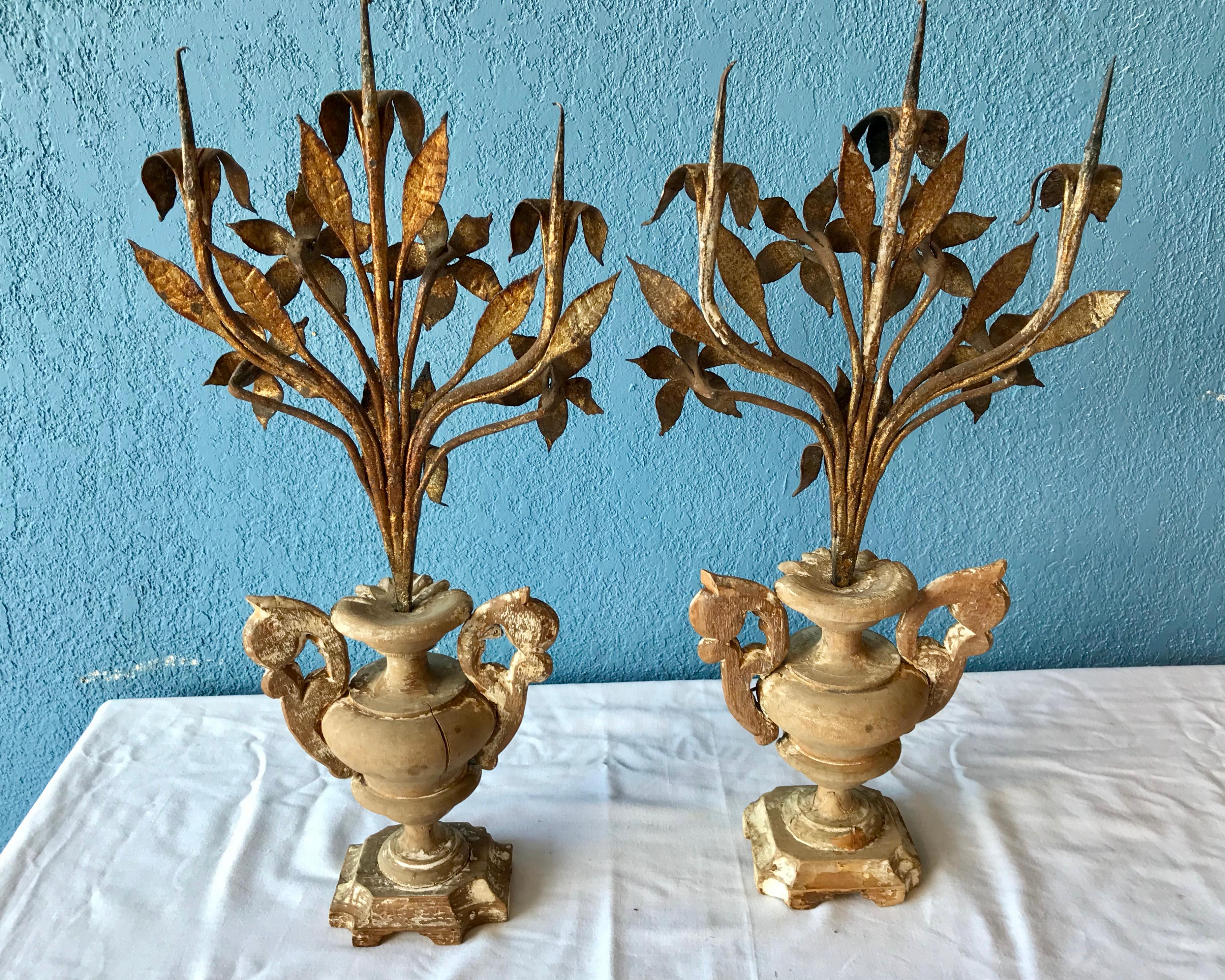 Pair of 18th-19th Century Italian Prickets 7