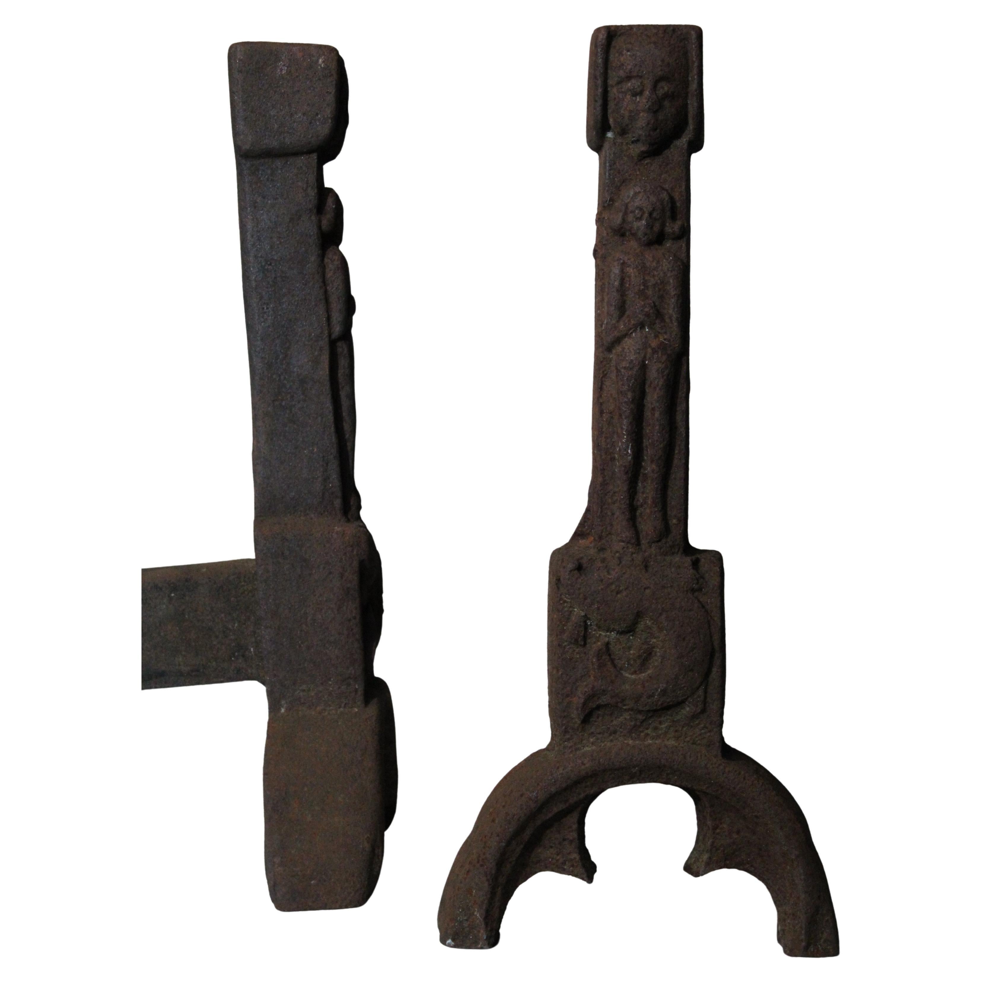 Pair of 18th C andirons