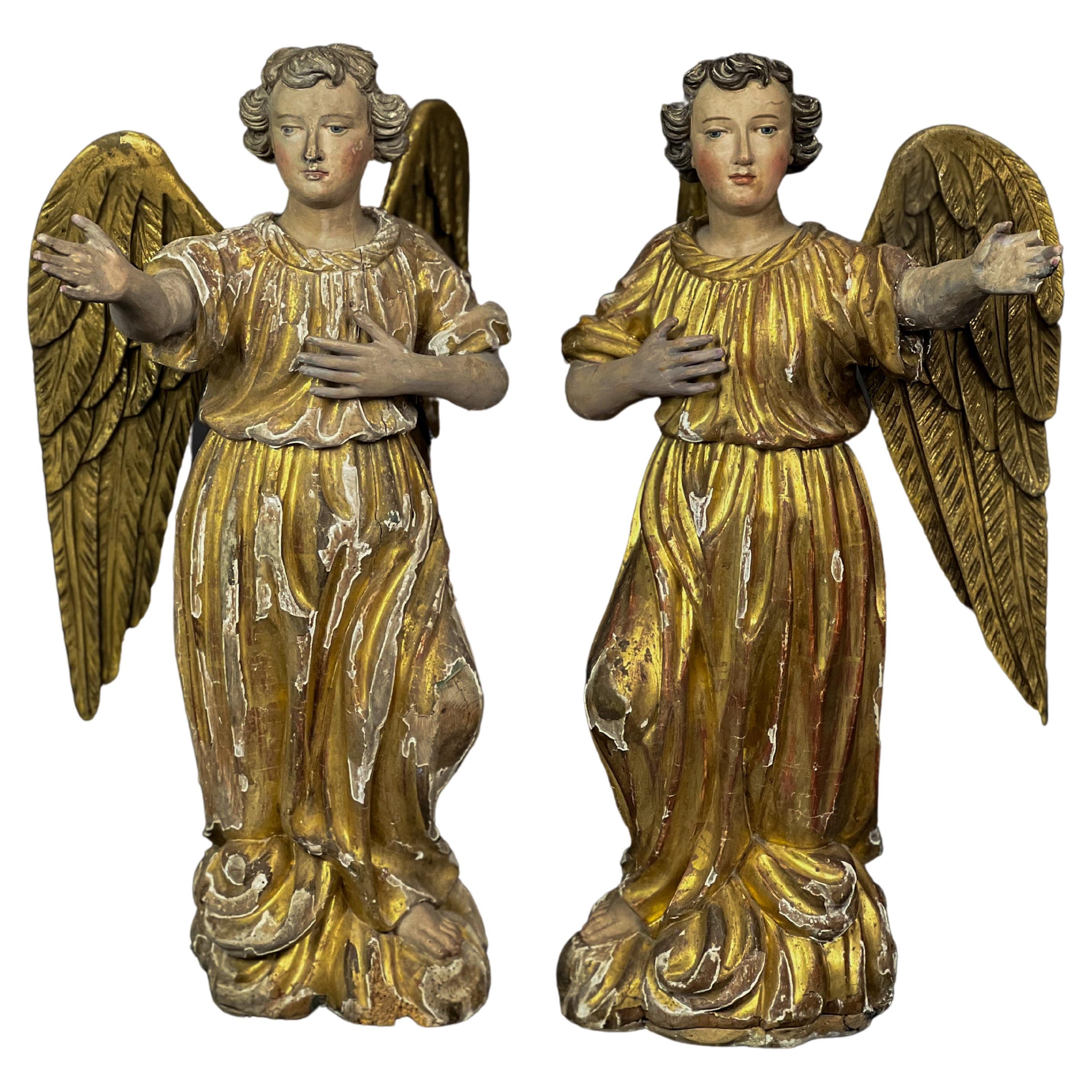 Monumental Pair of 18th Century Austrian Carved and Gilded Angels at ...