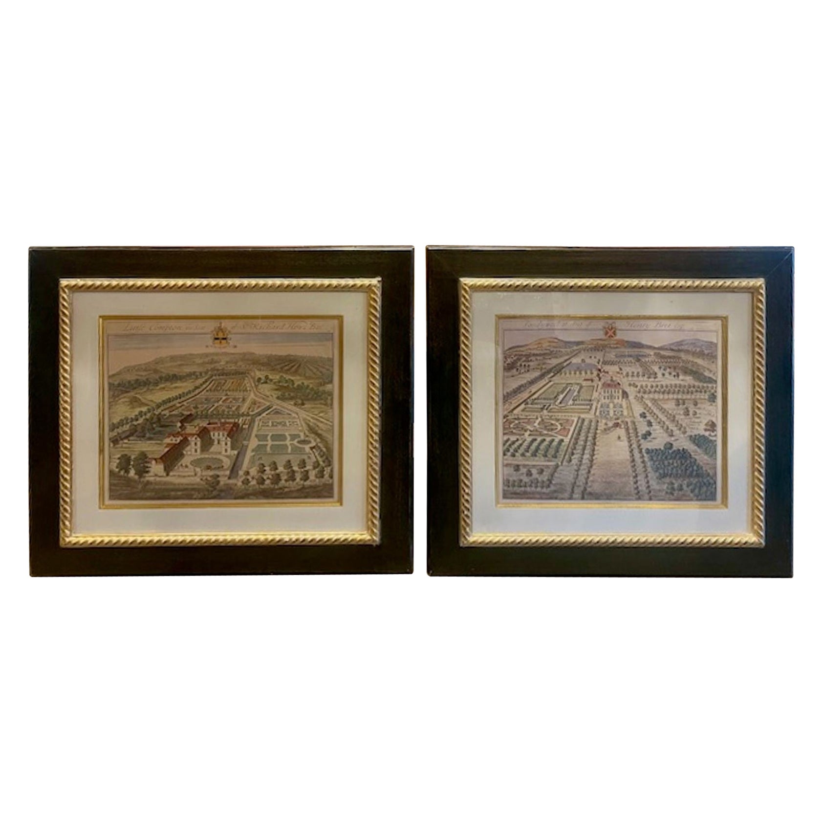 Pair of 18th c. English Engraving by Johannes Kipp