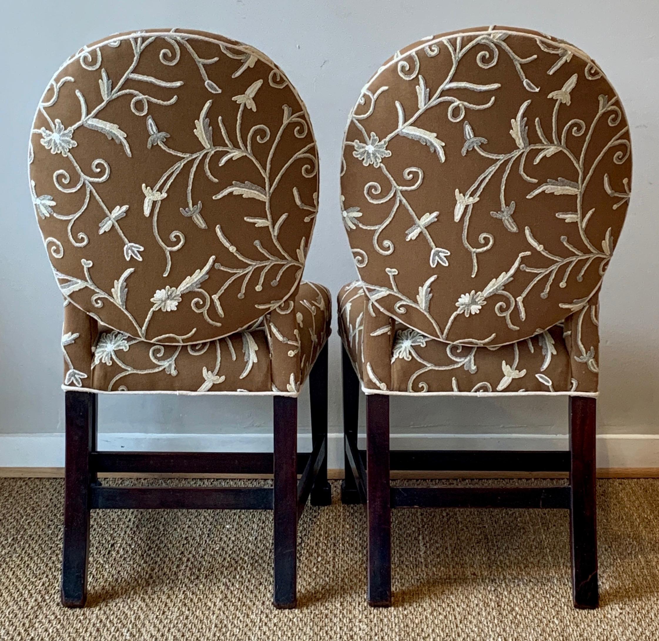 Carved Pair of 18th Century English Side Chairs
