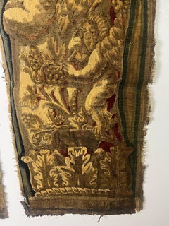 Pair of 18th C. French Tapestry Panels with Cherubs
