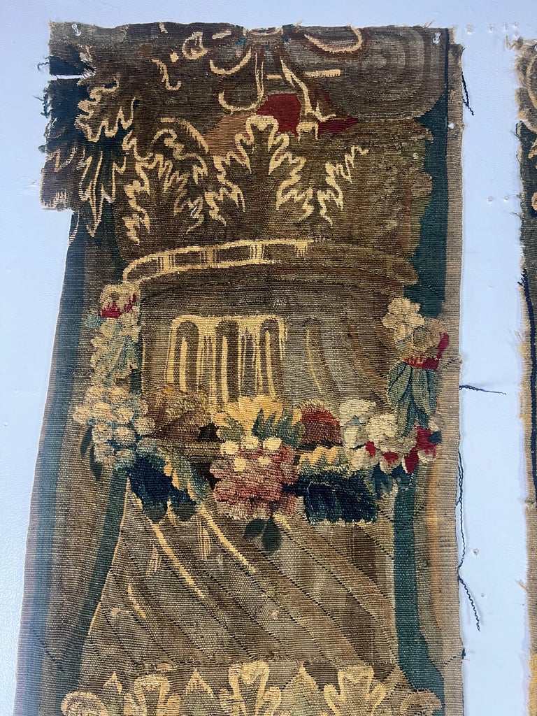Tapisserie Française Vintage - Chérubins Sous Gazebo - Cadre Doré Sous Verre