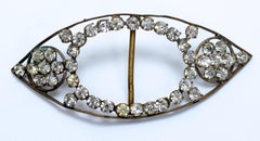 Paire de boucles de chaussures en forme de navette et ornées de bijoux, datant du XVIIIe siècle, de style géorgien