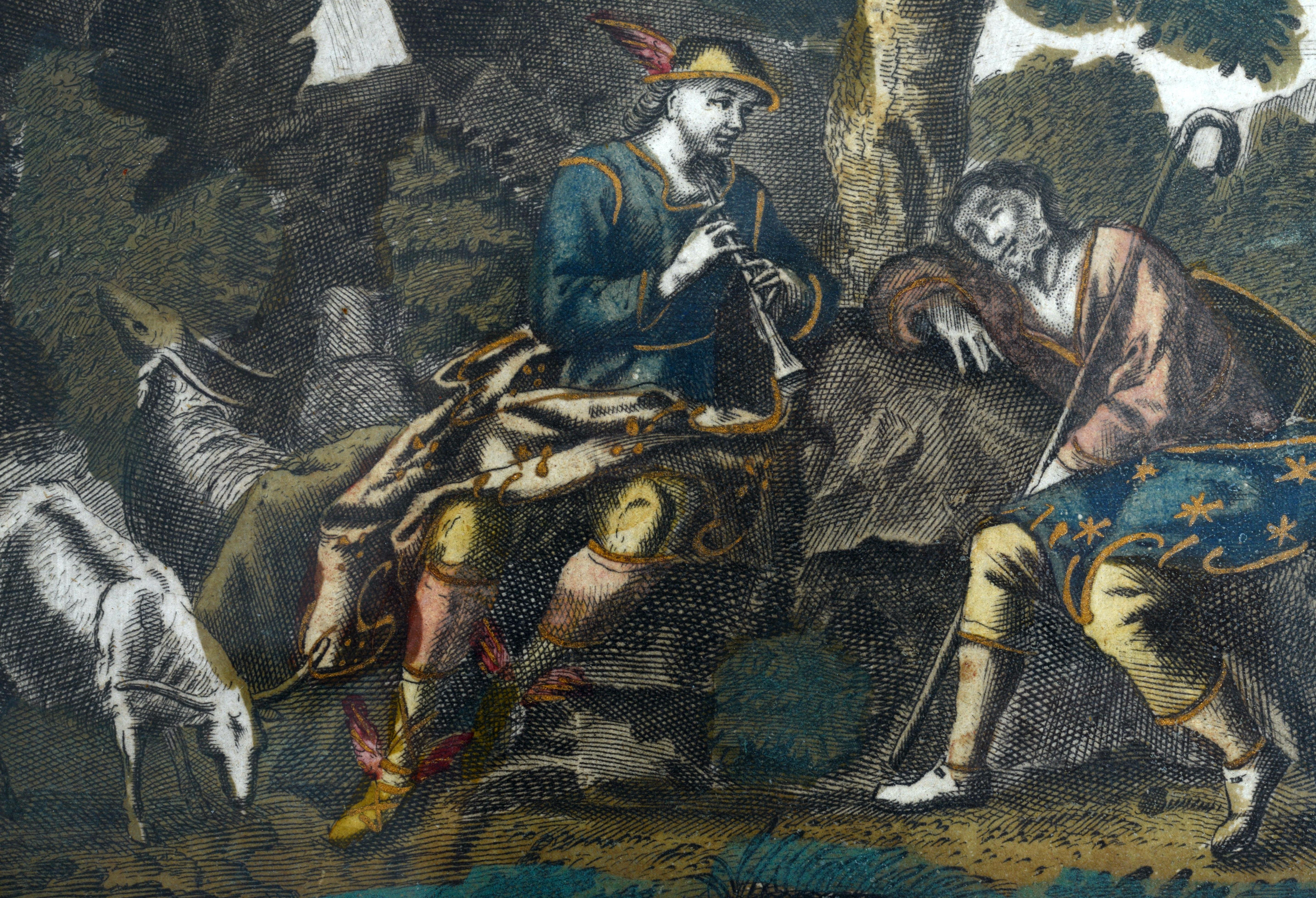 Paar handkolorierte Kupfergravuren von Josef Friedrich (1668-1726) aus dem 18. Jahrhundert (Papier) im Angebot