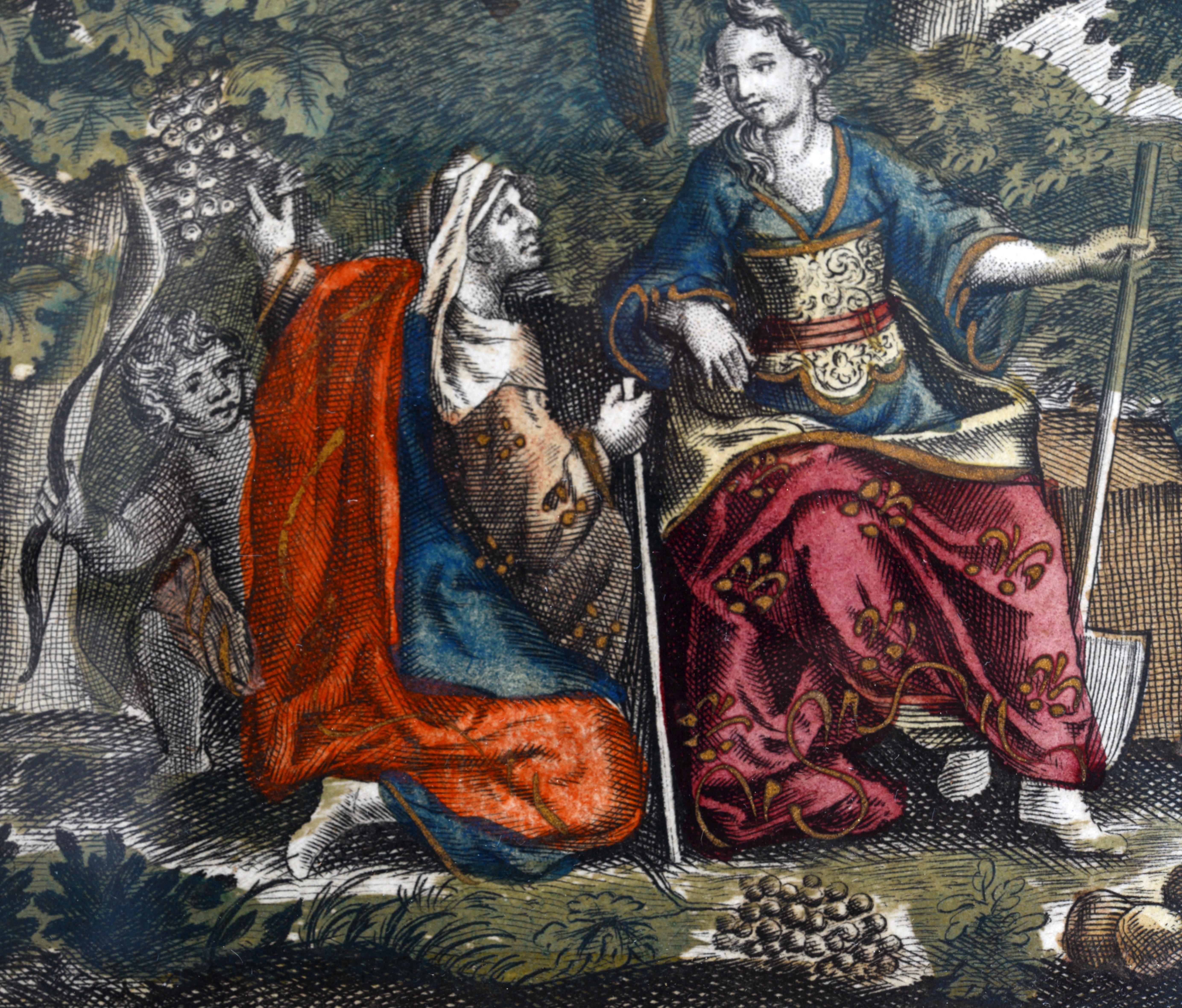 Paar handkolorierte Kupfergravuren von Josef Friedrich (1668-1726) aus dem 18. Jahrhundert im Angebot 3