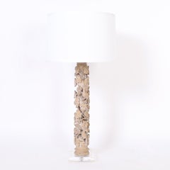 Pair of 18th Century Italian Carved Columns Converted to Lamps