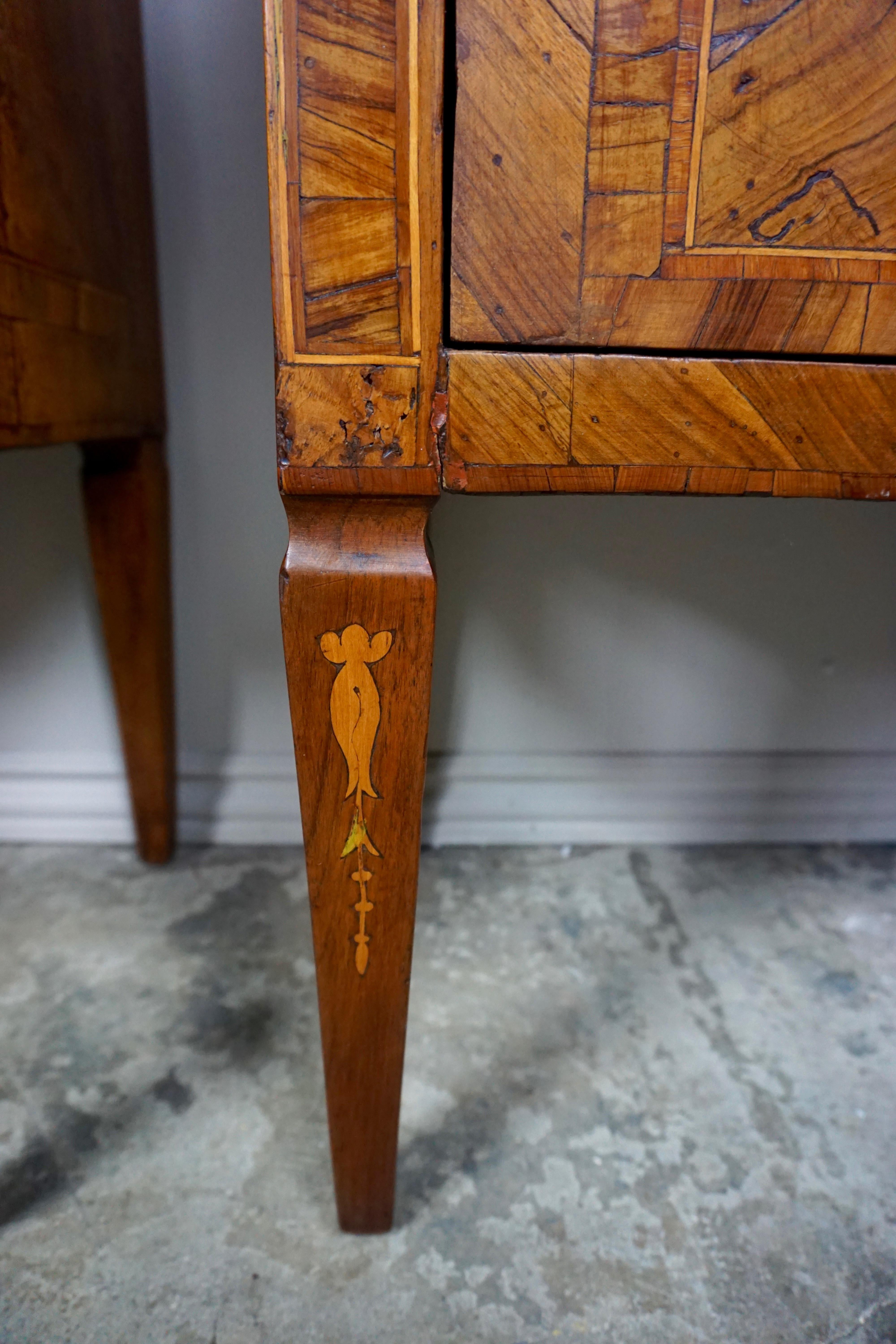 Pair of 18th Century Italian Inlaid Chests 2