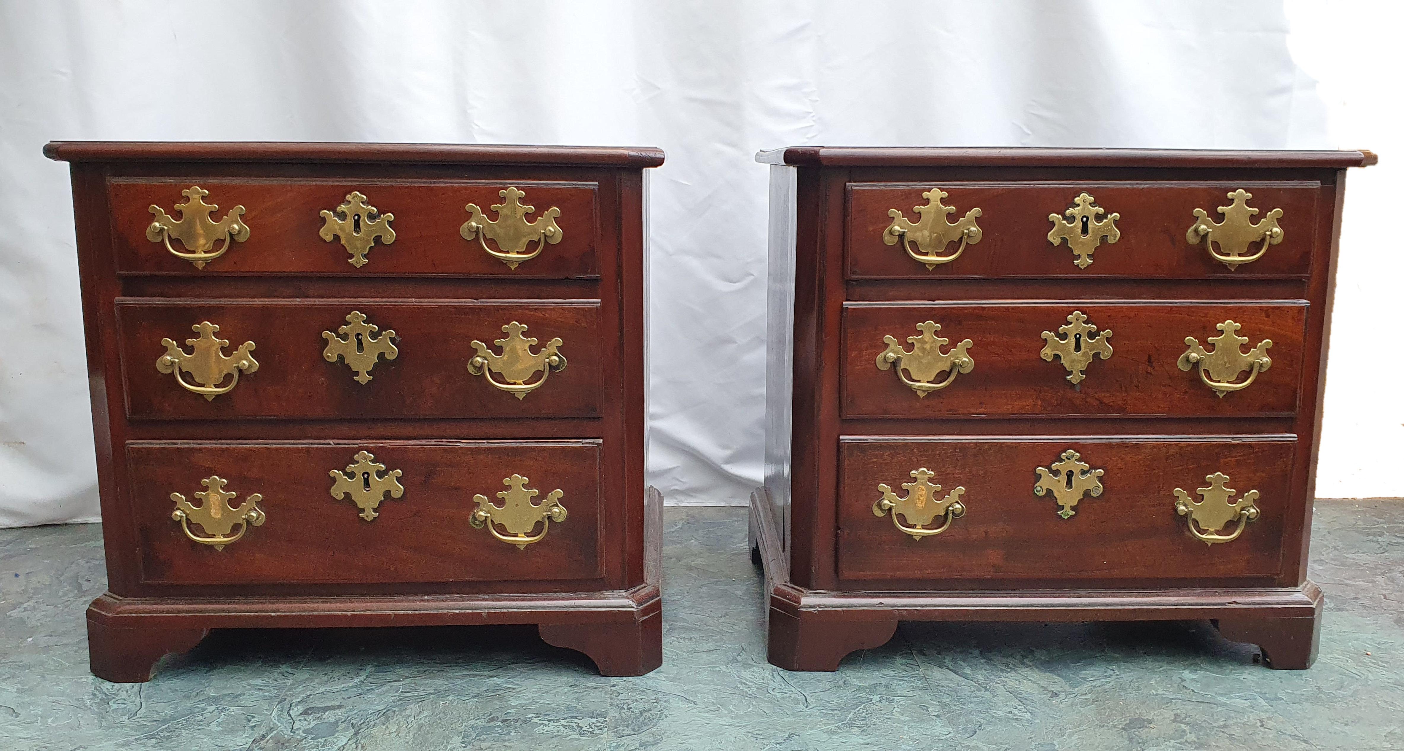 Pair of 18th C. Mahogany Chests For Sale 5