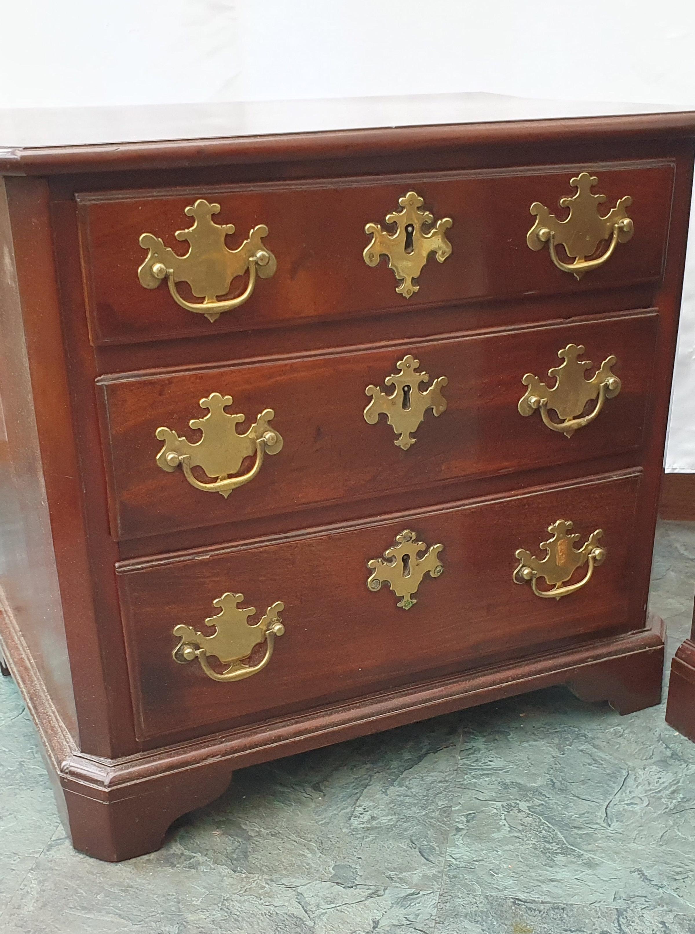 18th Century and Earlier Pair of 18th C. Mahogany Chests For Sale